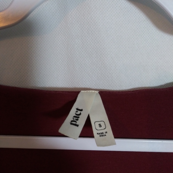 Pact Burgundy Organic Cotton Twist Knot Cut Out Luxe Jersey Ethical Maxi Dress S - Picture 6 of 8